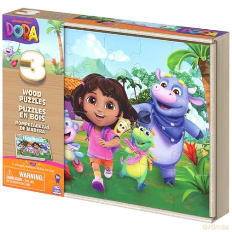 Spin Master Dora Board Games 3 Wood Puzzles 6071059