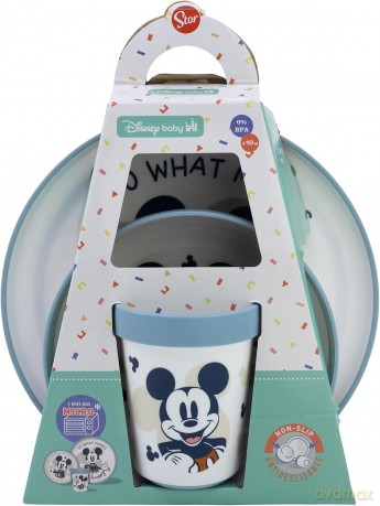 Stor Disney Mickey Mouse Full Of Smile Baby Antypoślizgowy Zestaw Obiadowy 10495