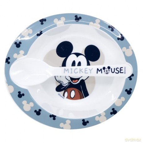 Stor Disney Mickey Mouse Full Of Smiles Toddler Zestaw do mikrofali miseczka z łyżeczką 10478