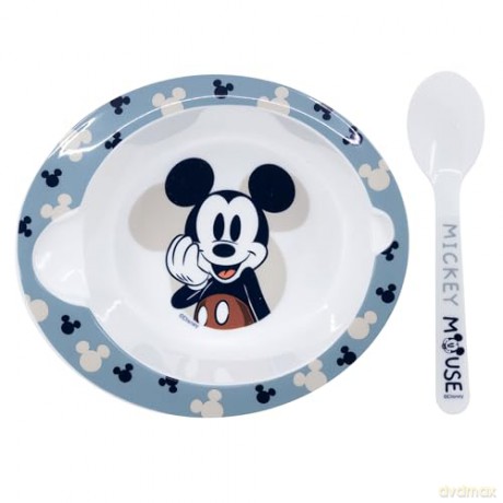 Stor Disney Mickey Mouse Full Of Smiles Toddler Zestaw do mikrofali miseczka z łyżeczką 10478