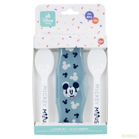 Stor Disney Mickey Mouse Full Of Smiles Toddler 2 Pcs PP Traveling Spoons 10466