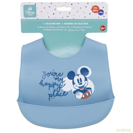 Stor Disney Mickey Mouse Full Of Smiles Toddler Silicone Bib 10429