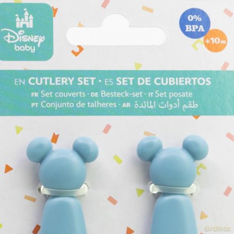 Stor Disney Mickey Mouse Toddler 2 Pcs PP Shaped Cutlery Set 13315