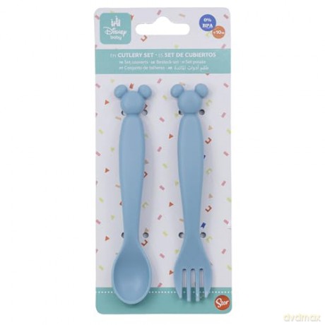 Stor Disney Mickey Mouse Toddler 2 Pcs PP Shaped Cutlery Set 13315