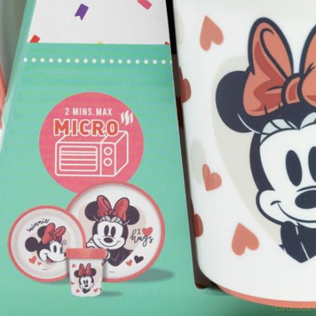 Stor Disney Minnie Mouse Heart Full Baby Non Slip 3 Pcs Bicolor Premium Set In Gift Box 10795