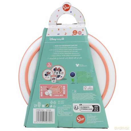 Stor Disney Minnie Mouse Heart Full Baby Non Slip 3 Pcs Bicolor Premium Set In Gift Box 10795