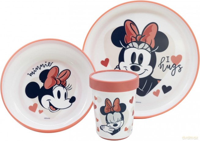 Stor Disney Minnie Mouse Heart Full Baby Non Slip 3 Pcs Bicolor Premium Set In Gift Box 10795