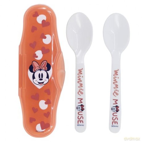 Stor Disney Minnie Mouse Heart Full Toddler 2 Pcs PP Traveling Spoons 10766