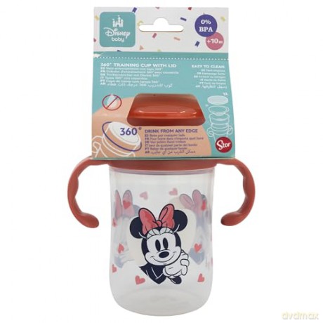Stor Disney Minnie Mouse Heart Full Toddler 360 Training Tumbler 395ml 13314