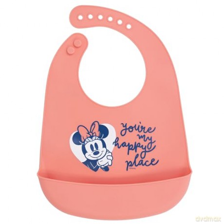 Stor Disney Minnie Mouse Heart Full Toddler Silicone Bib 10729