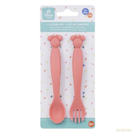 Stor Disney Minnie Mouse Toddler 2 Pcs Pp Shaped Cutlery Set 13325