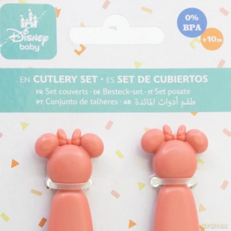 Stor Disney Minnie Mouse Toddler 2 Pcs Pp Shaped Cutlery Set 13325
