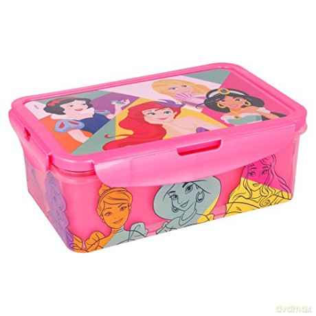 Stor Disney Princess Bright Bold Rectangular Food Container With Removable Compartments 1190ml 51245