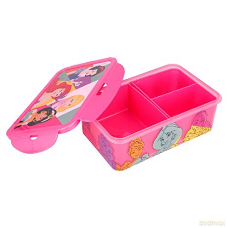 Stor Disney Princess Bright Bold Rectangular Food Container With Removable Compartments 1190ml 51245