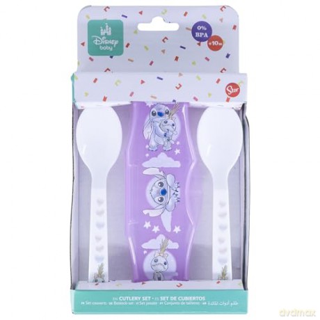 Stor Disney Stitch Cuddle Me Toddler 2 Pcs PP Traveling Spoons 10966