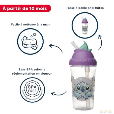 Stor Disney Stitch Cuddle Me Toddler Flexi Straw Cup 10986