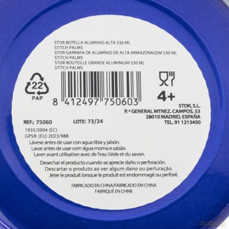 Stor Disney Stitch Palms High Aluminium Bottle 530ml 75060