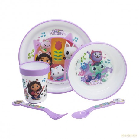 Stor Koci Domek Gabi Antypoślizgowy zestaw naczyń i sztućcy 5PCS  21281