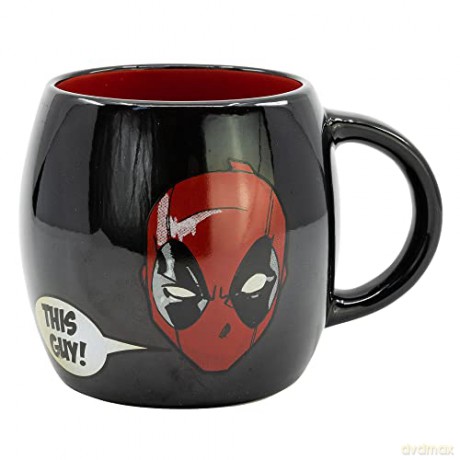 Stor Marvel Deadpool Young Adult Globe Mug In Gift Box 385ml 11962