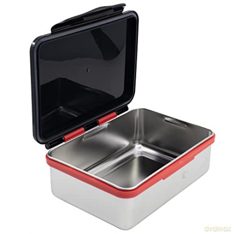Stor Marvel Spiderman Black Board Stainless Steel Clamp Rectangular Sandwich Box 1100ml 74756