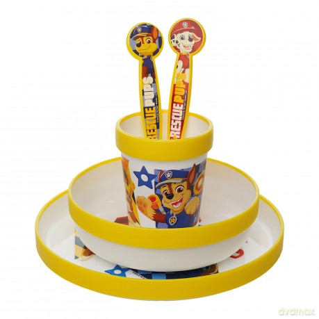 Stor Paw Patrol Boy Rescue Pups 5 Pcs Non Slip Bicolor Premium Set Plate Bowl Tumbler 260 Ml Cutlery81681