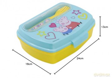 Stor Peppa Pig Core 2022 Funny Sandwich Box With Cutlery 13909