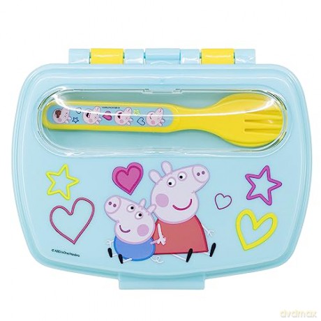 Stor Peppa Pig Core 2022 Funny Sandwich Box With Cutlery 13909