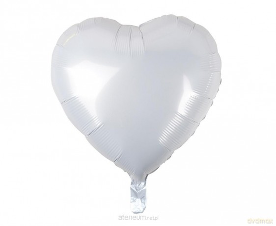 Balon foliowy serce białe 46 cm 100szt