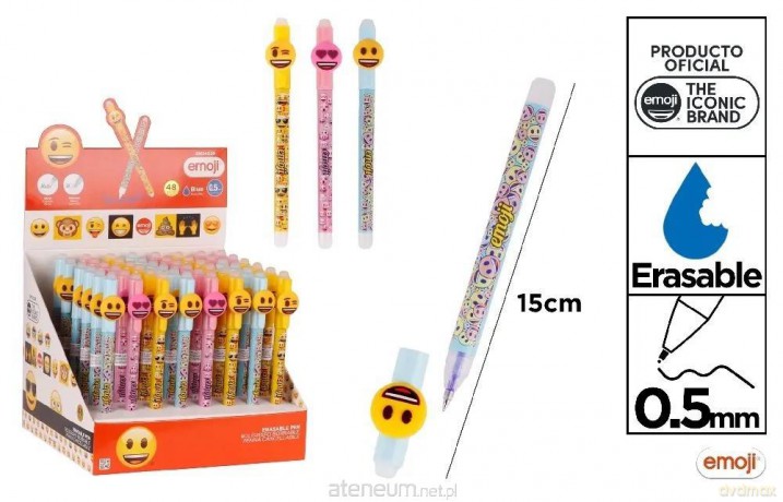 Długopis ścieralny 0,5mm Emoji (48szt)