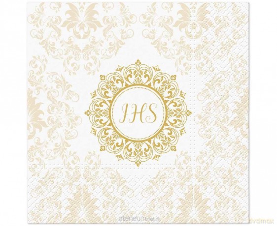 Serwetki Komunia IHS Ornament 33x33 cm 20szt