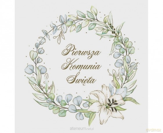 Serwetki Komunia wieniec z eukaliptusa 33x33 cm 20s