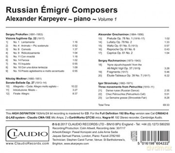 Alexander Karpeyev: Russian Emigre Composers [CD]