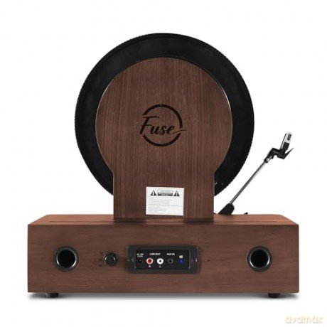 Fuse: WRAP Vertical Record Player With Bluetooth IN/OUT. FM Radio. And Built-In Album Cover Holder