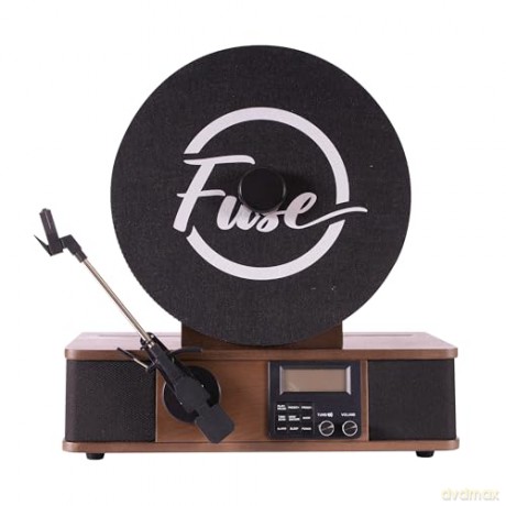 Fuse: WRAP Vertical Record Player With Bluetooth IN/OUT. FM Radio. And Built-In Album Cover Holder