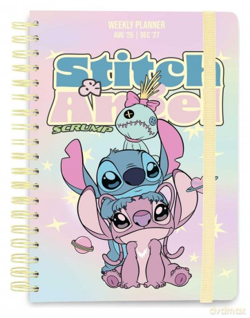 Szkolny planer tygodniowy Disney Stitch i Angel 2026/2027 A5