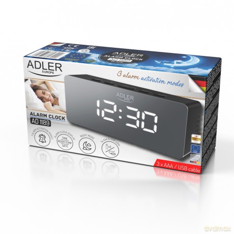Budzik Adler AD 1189 black