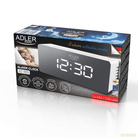 Budzik Adler AD 1189 white