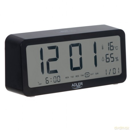 Budzik na baterie - Czarny Adler AD 1195 black