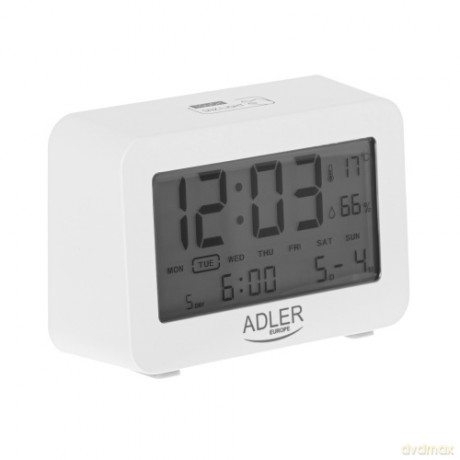 Budzik na baterie Adler AD 1196 white