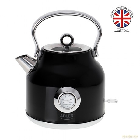 Czajnik metalowy z termometrem 1,7L STRIX Adler AD 1346 black