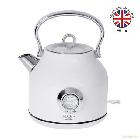 Czajnik metalowy z termometrem 1,7L STRIX Adler AD 1346 white