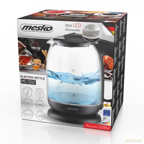 Czajnik szklany 1,7 L Mesko MS 1302 black