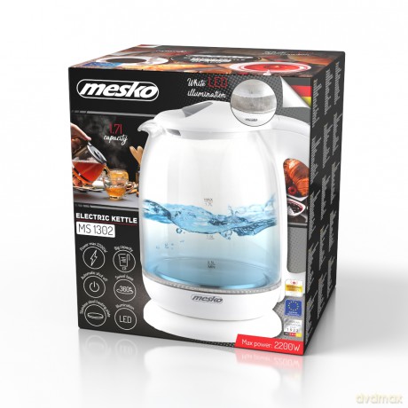 Czajnik szklany 1,7 L Mesko MS 1302 white