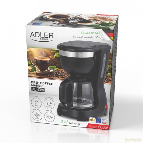 Ekspres przelewowy 0,6l Adler AD 4381 black