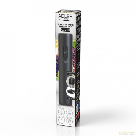 Elektryczny otwieracz do wina - zestaw Adler AD 4509