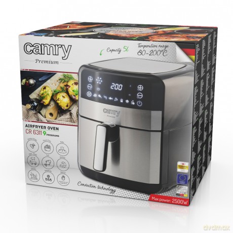 Frytkownica beztłuszczowa - 9 programów 5,0 L - Air Fryer Camry CR 6311