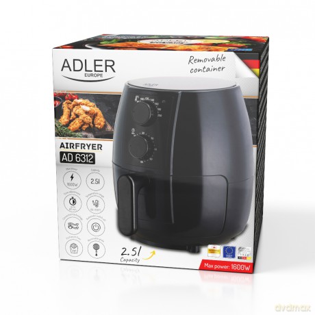 Frytkownica beztłuszczowa 2,5 L - Airfryer Adler AD 6312