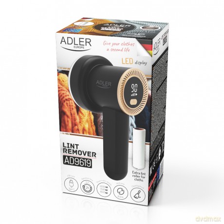 Golarka do Tkanin z Wyświetlaczem LCD + 2x rolki do ubrań Adler AD 9619