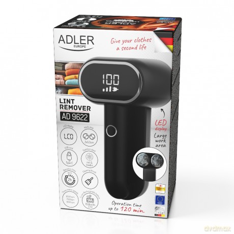 Golarka do tkanin z wyświetlaczem LCD Adler AD 9622 black