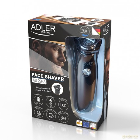 Golarka elektryczna z trymerem do brody - LED - USB- IPX7 Adler AD 2945